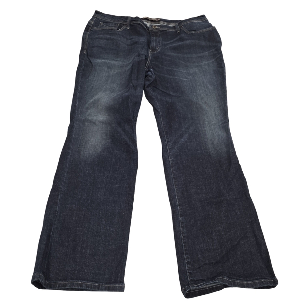 Levis 580 Straight Leg Jeans Womens 22W Dark Wash Defined Waist Indigo Stretch